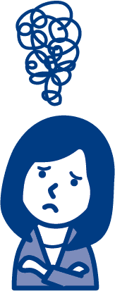 悩む人